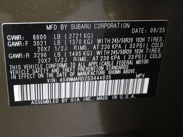 2025 Subaru Ascent Limited Bronze Edition
