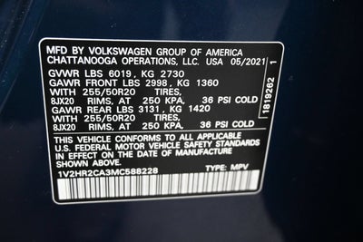 2021 Volkswagen Atlas 3.6L V6 SE w/Technology
