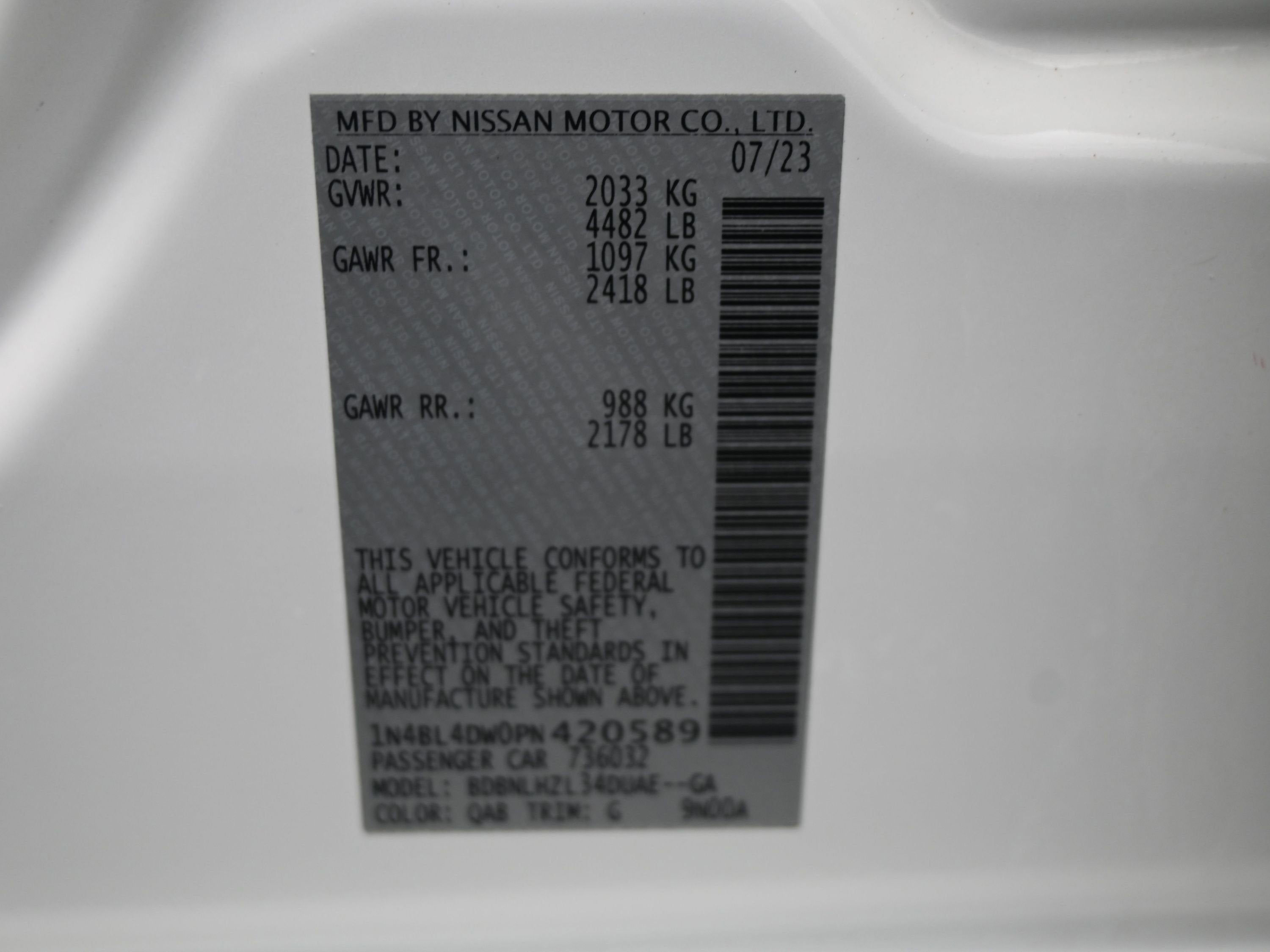 2023 Nissan Altima 2.5 SV